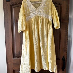 UTSA Yellow Embroidered Dress